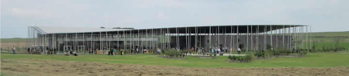 Stonehenge Visitors Centre pictured from the west.